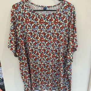 Old Navy Short Sleeve Floral Top - Multicolor